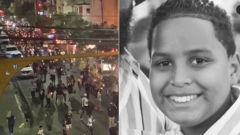 Marchan por muerte de niño a manos de un policía en Santiago