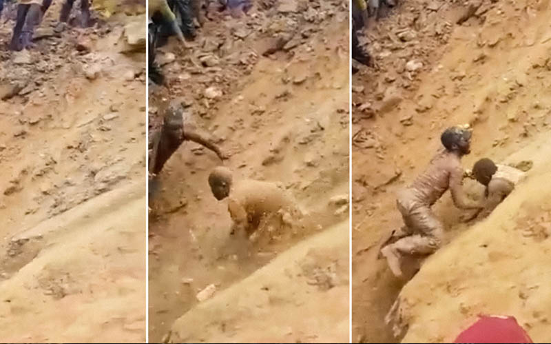 Mineros logran salir con vida tras colapso de una mina