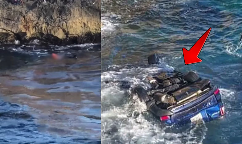 Trágico accidente de una jeepeta que cayó al mar en autopista Las Américas