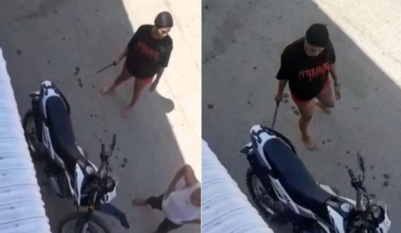 Mujer destruye motor de su expareja por celos en SDE