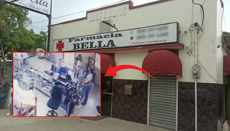 Ladrones cargaron con más de 500 mil pesos de una farmacia en Bella Vista, Santiago
