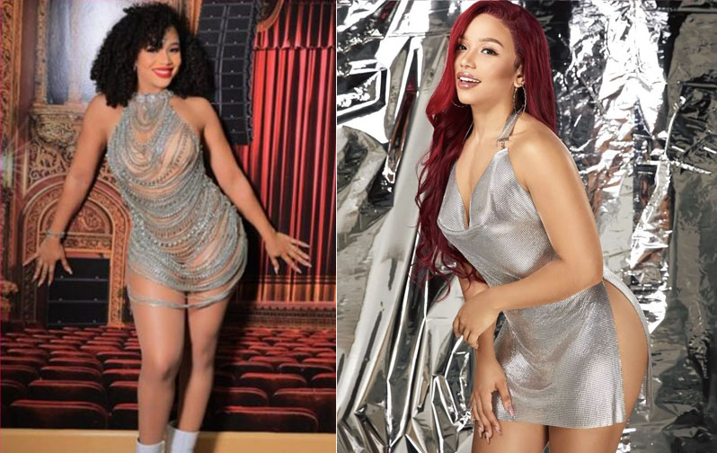 La cantante Chelsy Bautista aparece con pelo rojo y lacio