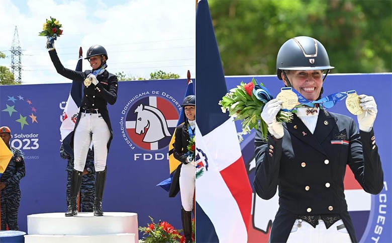 La jinete dominicana Yvonne Losos brilla con dos oros en modalidad de adiestramiento ecuestre