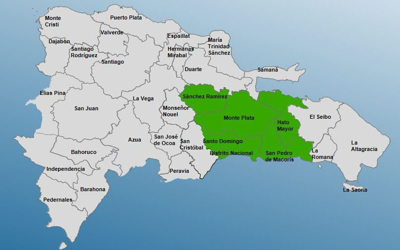 COE coloca 6 provincias en alerta verde por interacción de onda tropical con vaguada