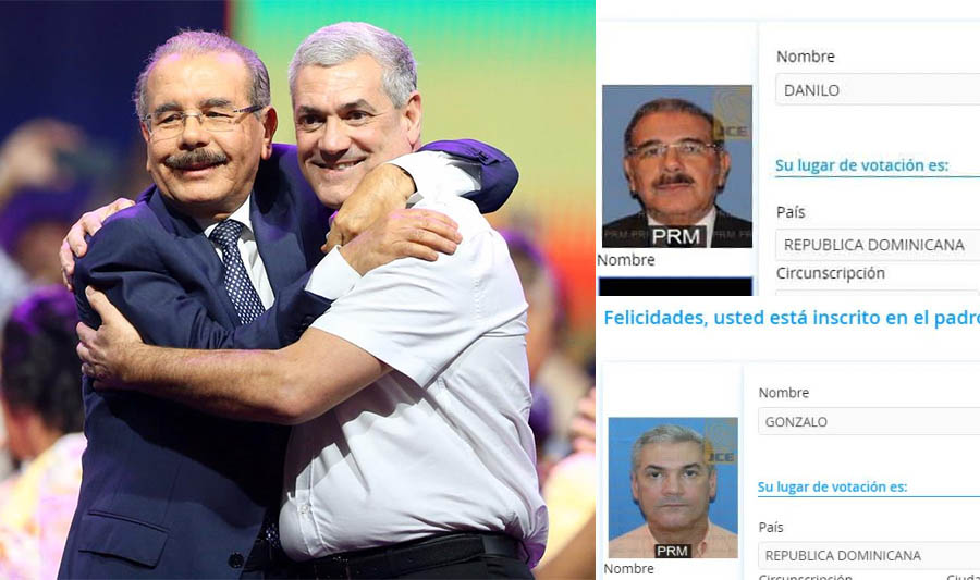 Danilo, Gonzalo y otros dirigentes políticos aparecen en el padrón del PRM