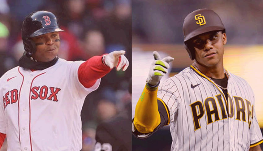 Rafael Devers y Juan Soto