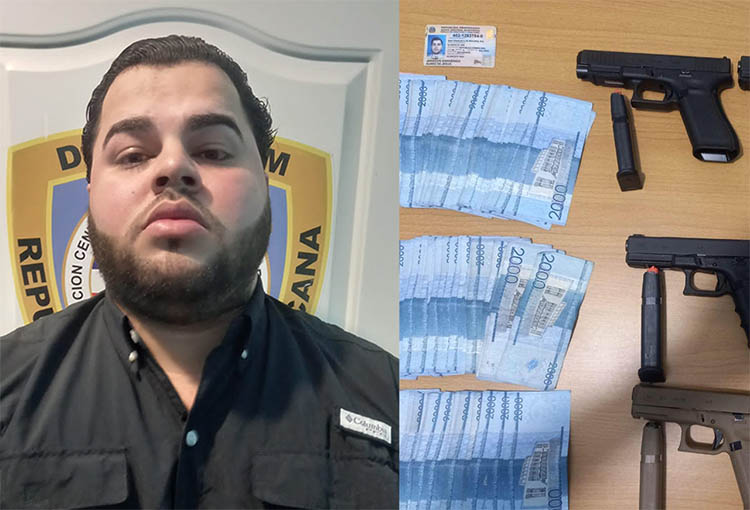 Arrestan joven en Santiago con ocho pistolas ilegales y más de 200 mil pesos en efectivo