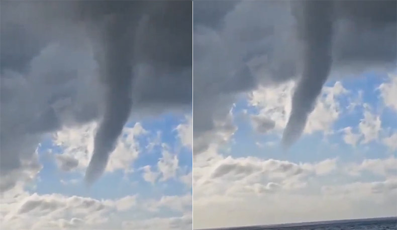 Tromba marina en Santo Domingo LosMocanos