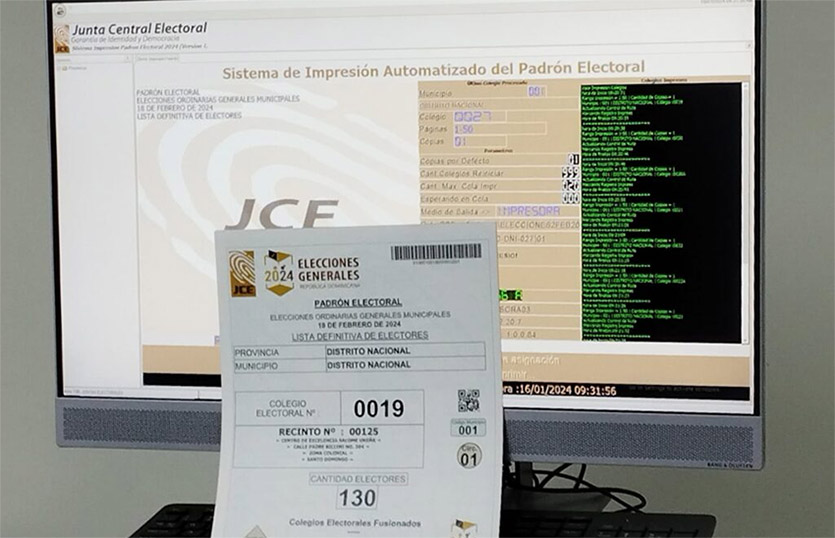 JCE comienza impresión de padrón electoral