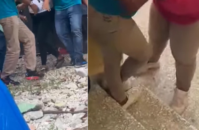 Padre se presenta a centro educativo y castiga a hija por agredir a compañera