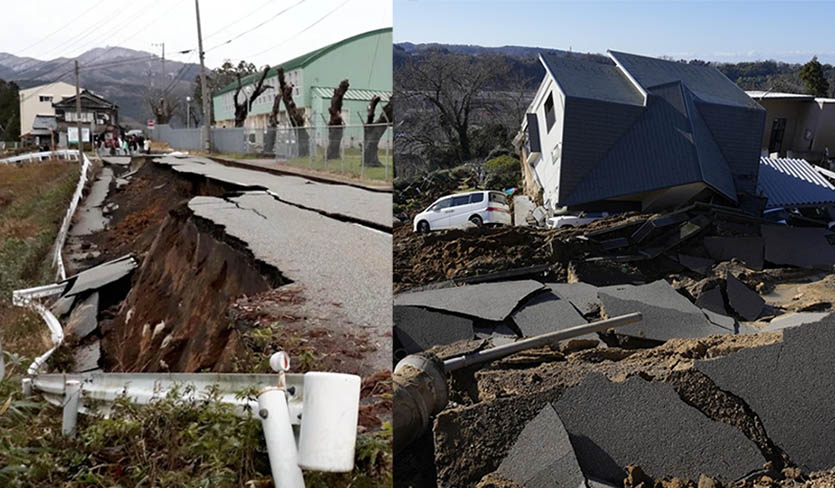 Imágenes del fuerte terremoto magnitud 7,6 que sacudió a Japón en Año Nuevo