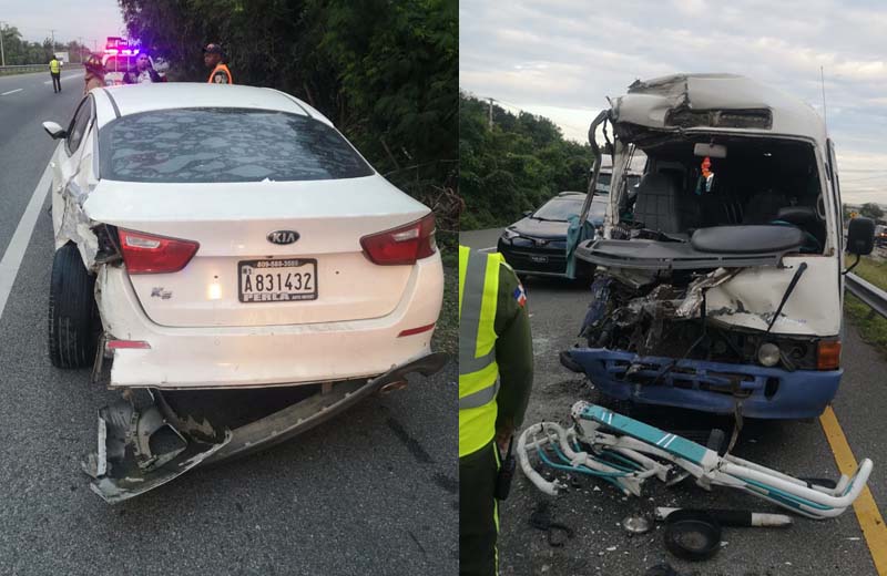 Ocho heridos en accidente de tránsito en Autovía del Este