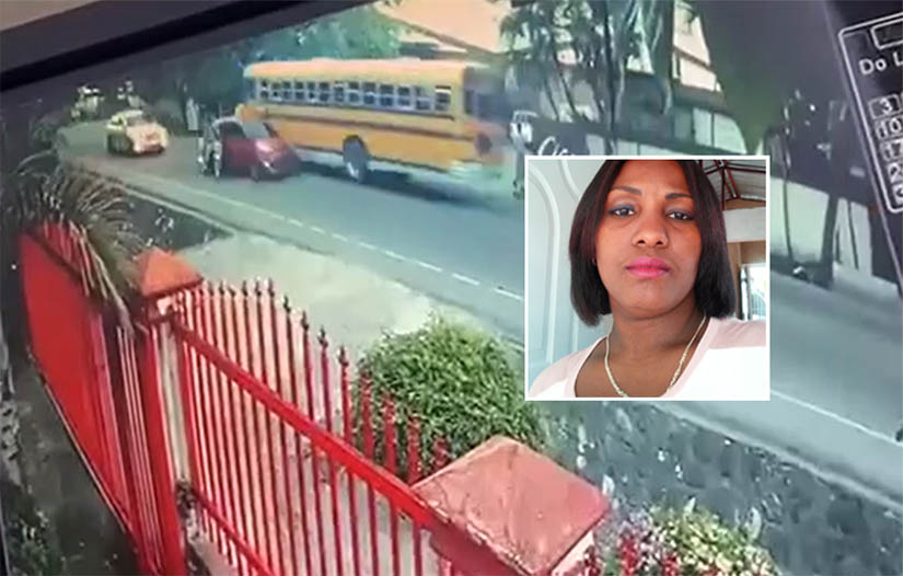 Cámara captó momento que mujer perdió la vida en accidente en Licey