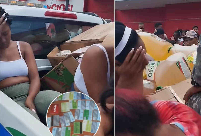 Apresan mujeres con 89 tarjetas Supérate en un supermercado
