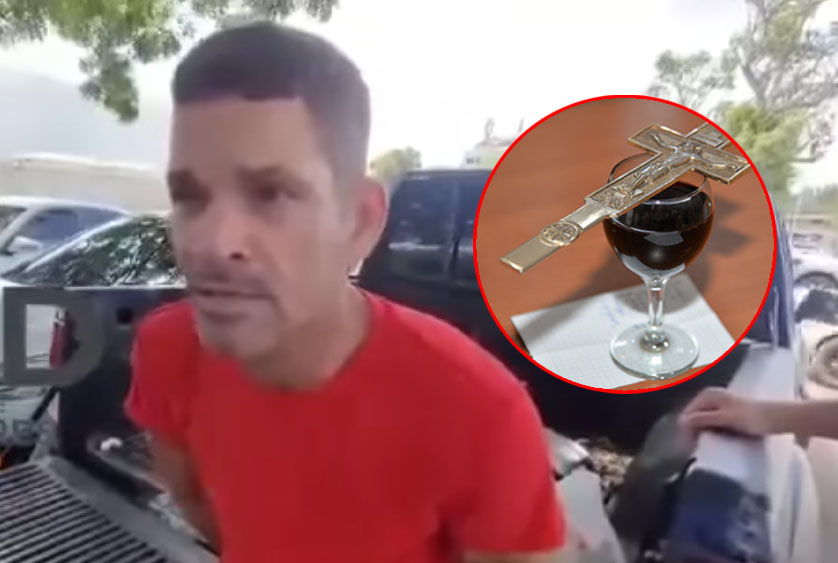 Atrapan ladrón robando una bocina y vino en Santiago