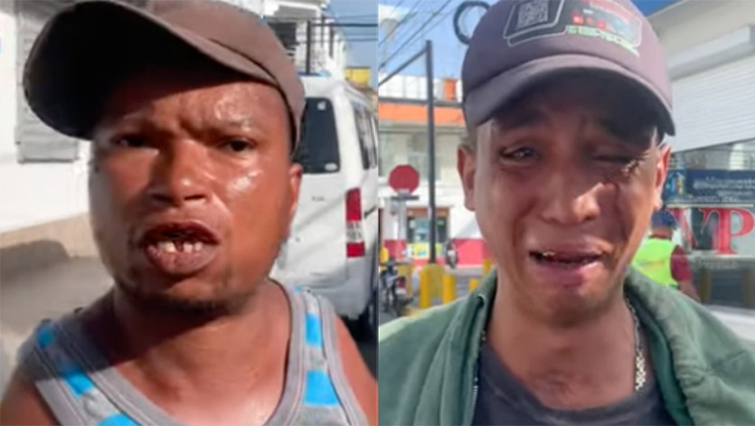 Hombres se disputan puesto para pedir limosna