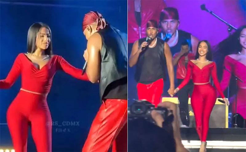 Yailin fue invitada por Aventura a cantar Obsesión en el estadio Olímpico