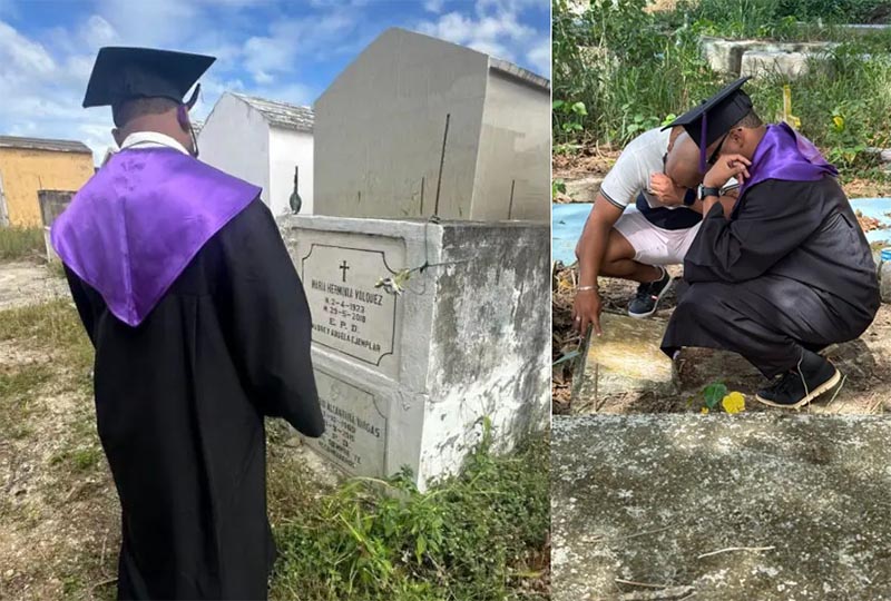 Graduado en Comunicación Social, dedicó su título a sus padres fallecidos, recordando su apoyo y amor incondicional