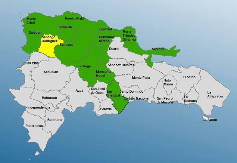COE eleva niveles de alerta en 13 provincias por lluvias