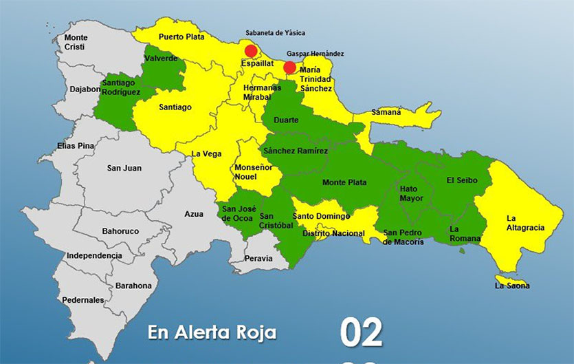 Elevan a 11 las provincias en alerta verde, nueve en amarilla y dos en roja por vaguada