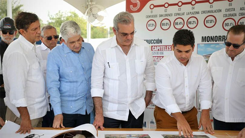 Abinader supervisa en Santiago la construcción del monorriel