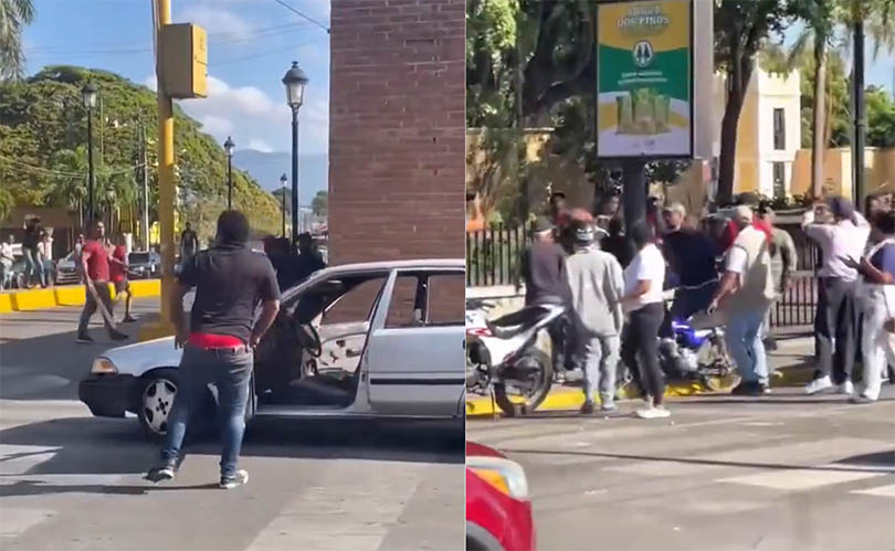 Chóferes de rutas públicas se enfrentan en Santiago