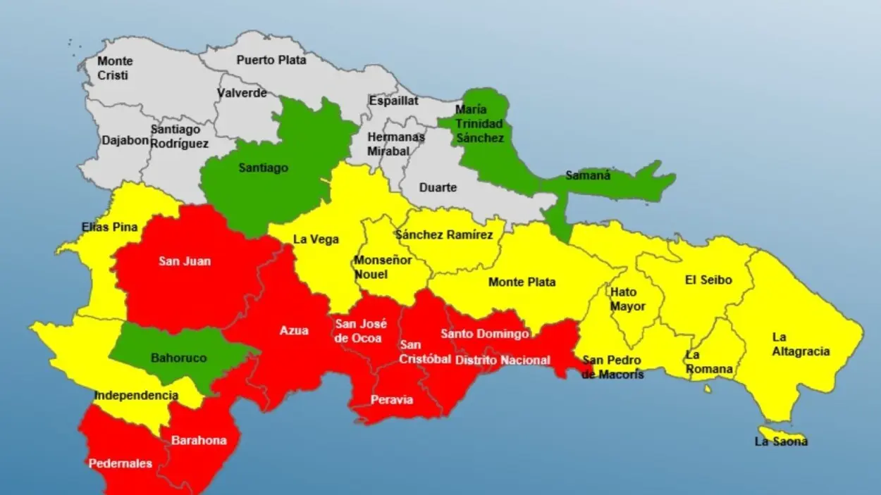 COE coloca nueve provincias en alerta roja