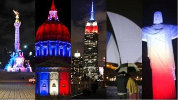 Tres monumentos de París se iluminan de azul, blanco