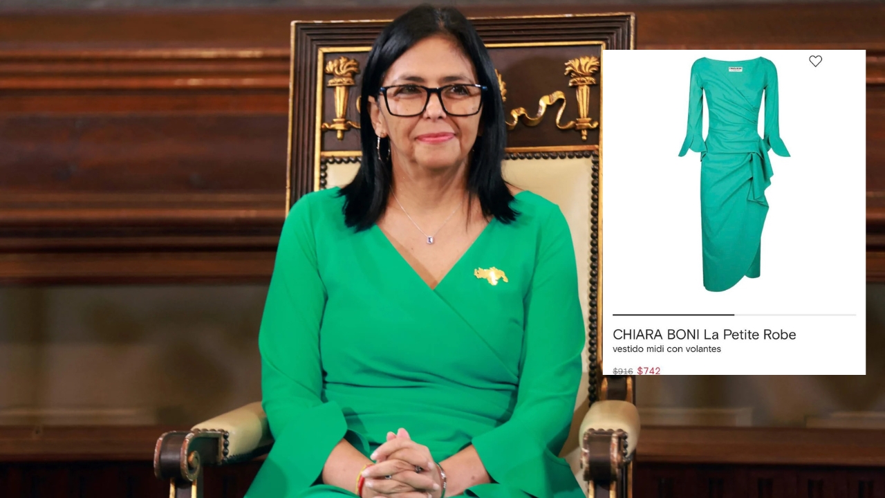 Polémica por vestido de Delcy Rodríguez en juramentación