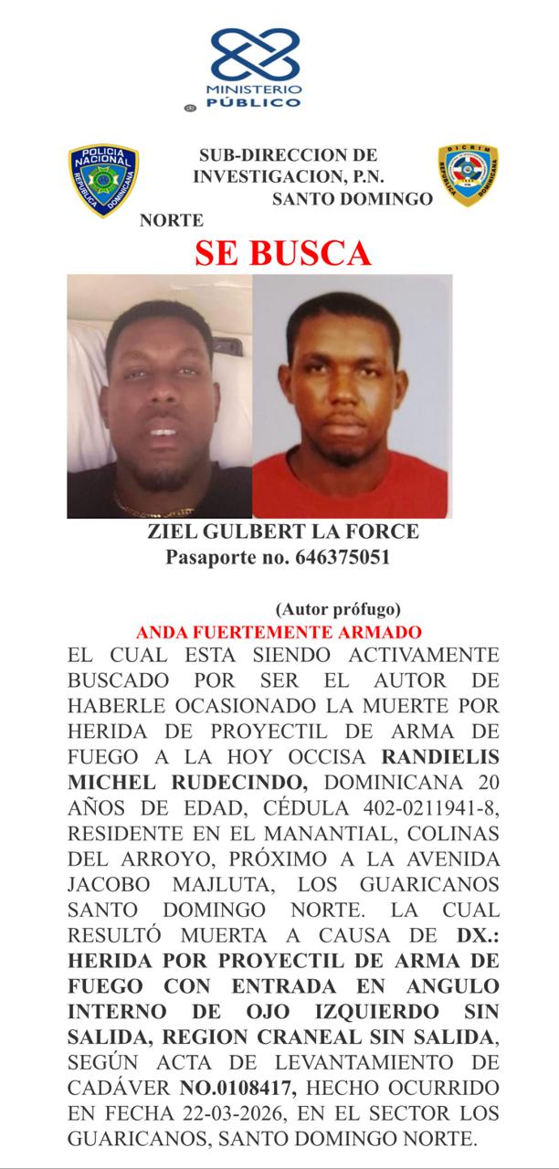 Policía Nacional activa búsqueda de hombre acusado de ultimar a su expareja
