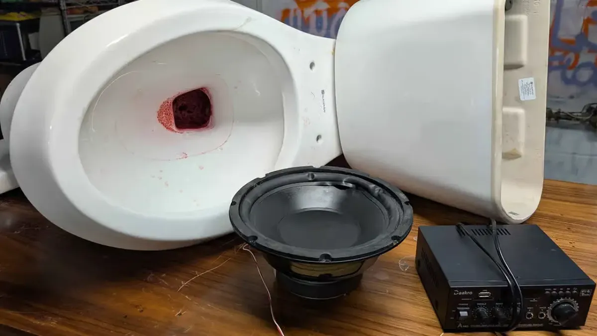 un streamer convirtió un inodoro en un altavoz y se volvió viral