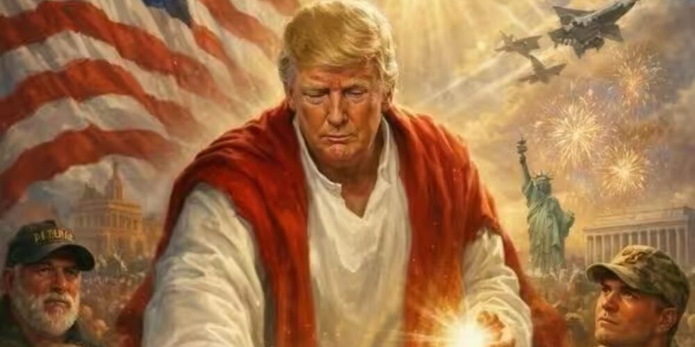 Trump publica una imagen como un aparente Jesucristo sanador