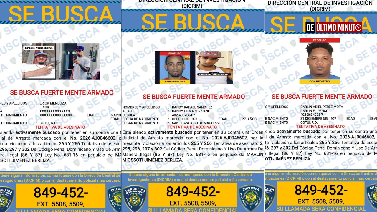 Policía busca a tres hombres acusados de tentativa
