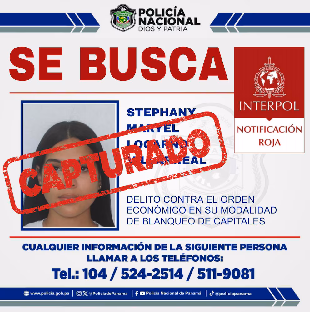 Panameña vinculada a red criminal fue capturada
