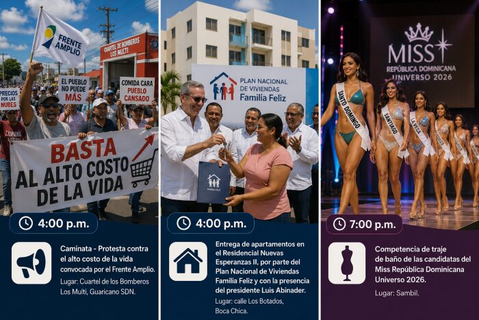 Agenda del día: sábado 18 de julio de 2026