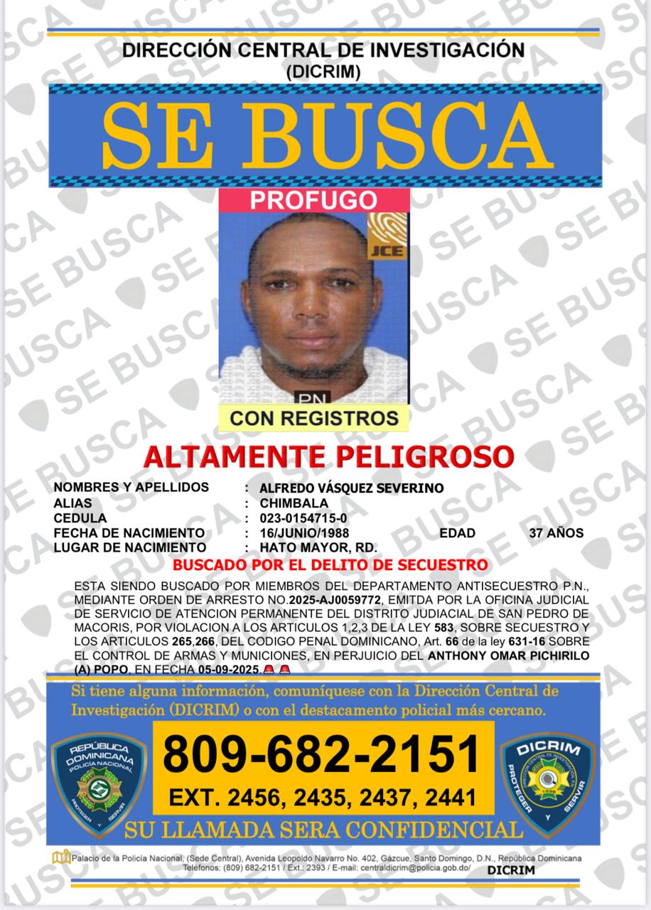 Policía Nacional activa búsqueda de ocho prófugos requeridos