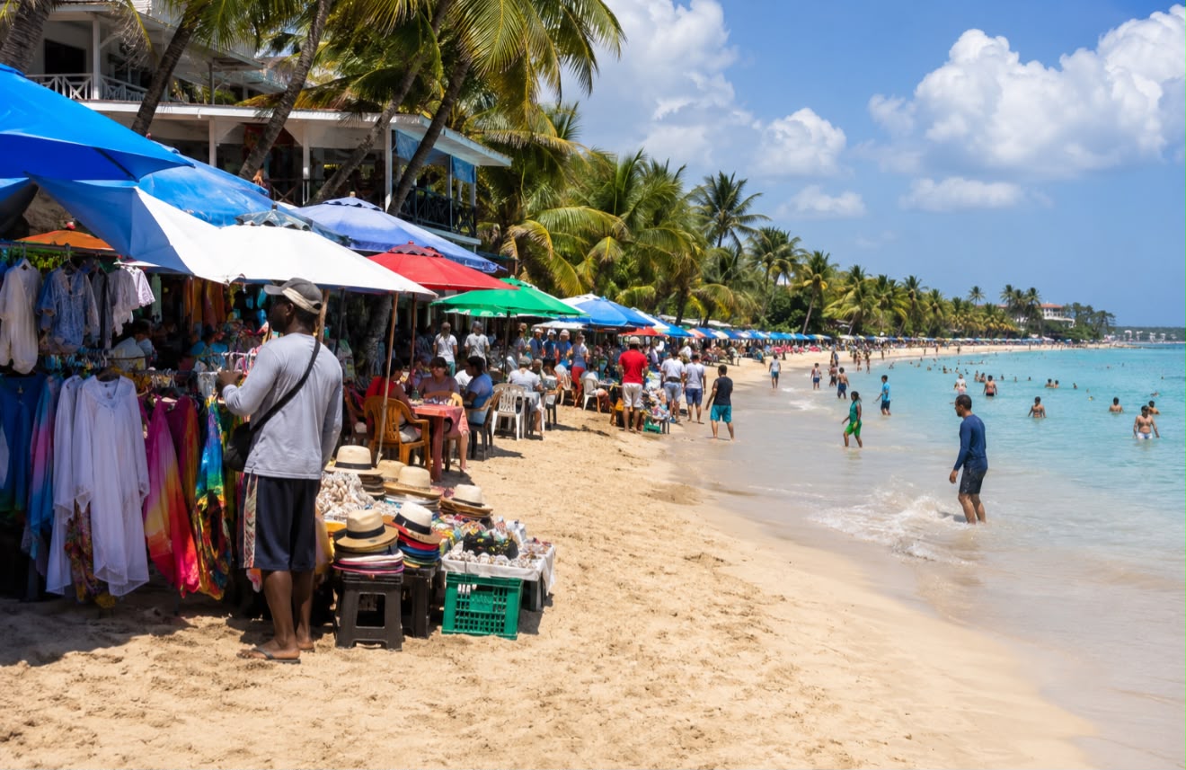 Comercios de Juan Dolio amenazan con cerrar sus puertas por falta de regulación en la playa