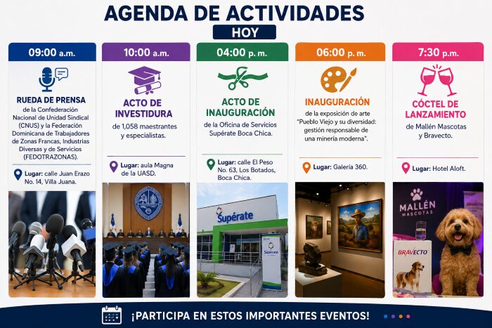Agenda del día: miércoles 12 de agosto de 2026