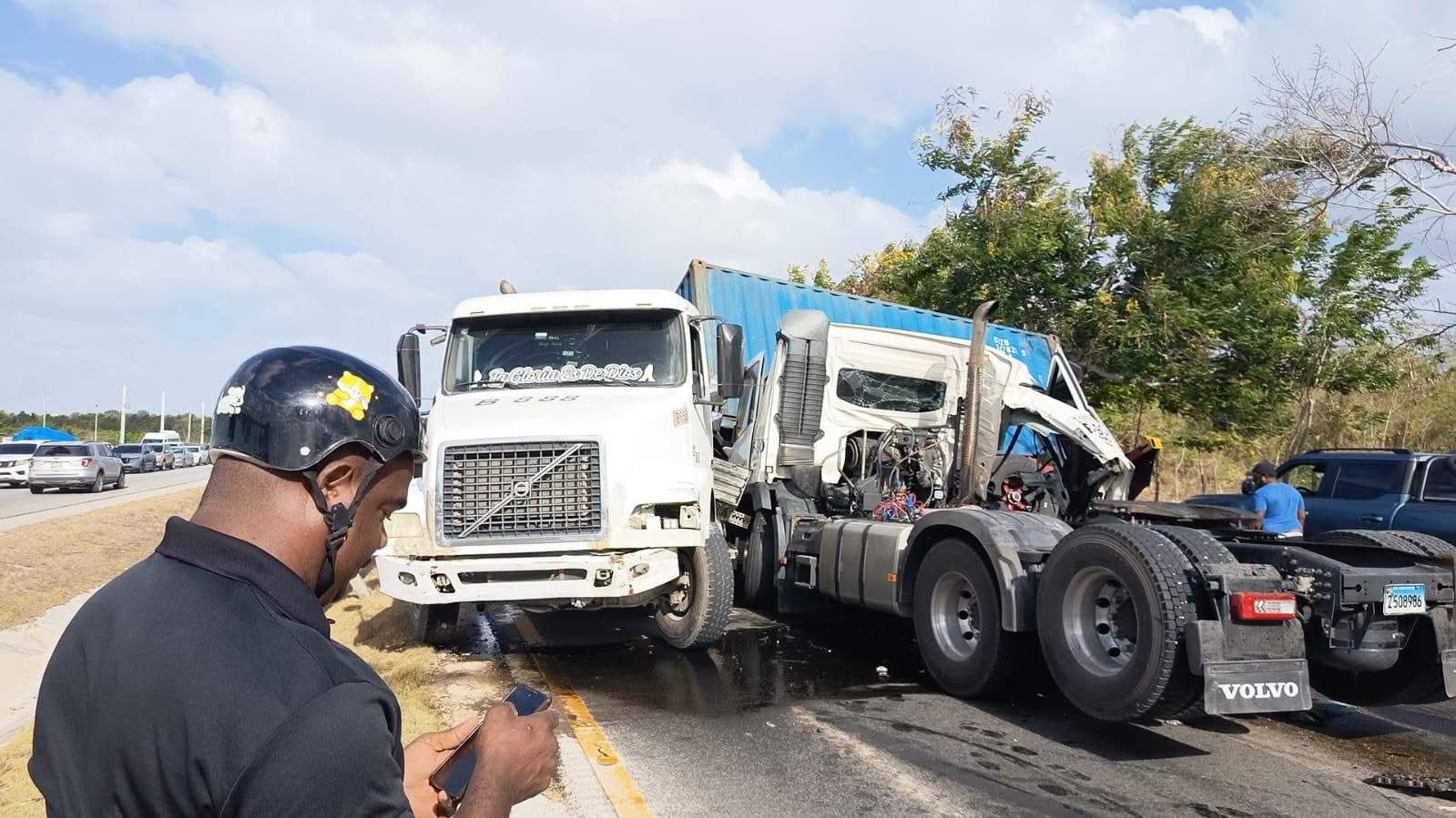 Dos cabezotes se deslizan en la Autovía del Este, próximo a la Cueva de las Maravillas