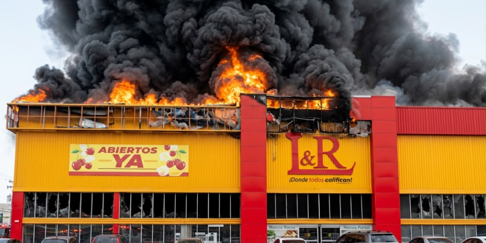 Incendio afecta tienda comercial en la autopista Las Américas