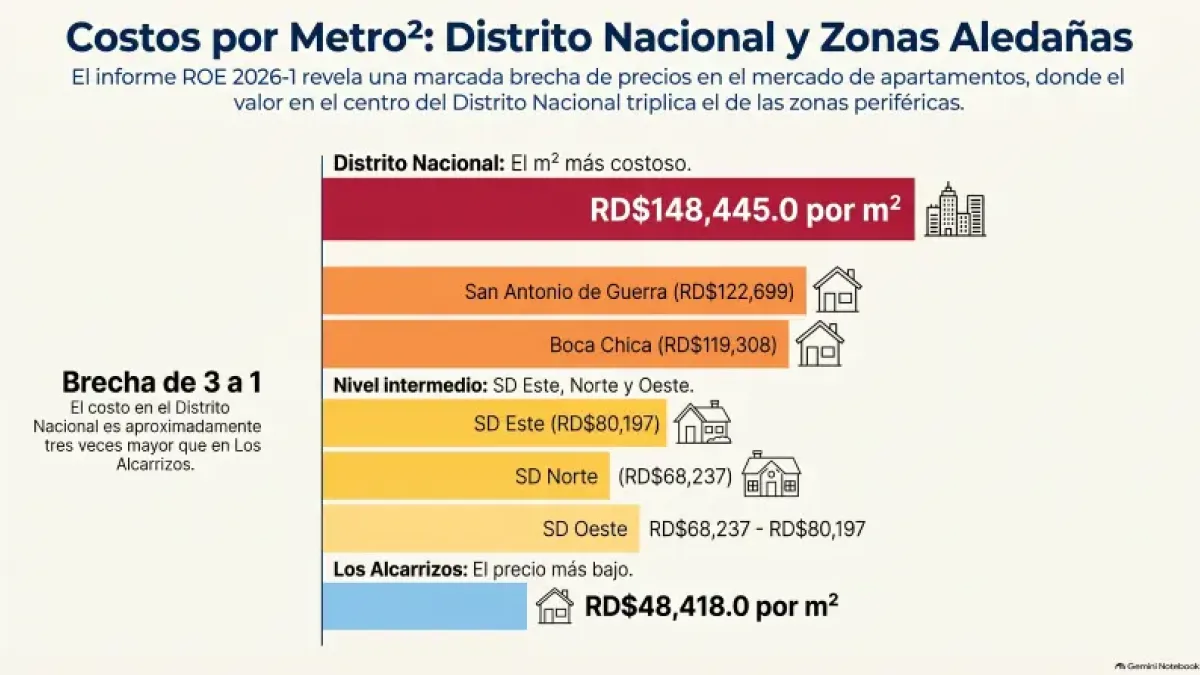 ¿Cuánto cuesta un metro cuadrado de tierra en el Gran Santo Domingo?