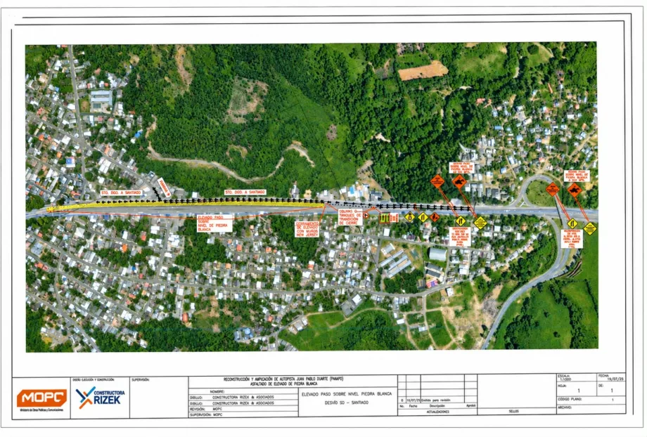 Obras Públicas anuncia cierre parcial del elevado de Piedra