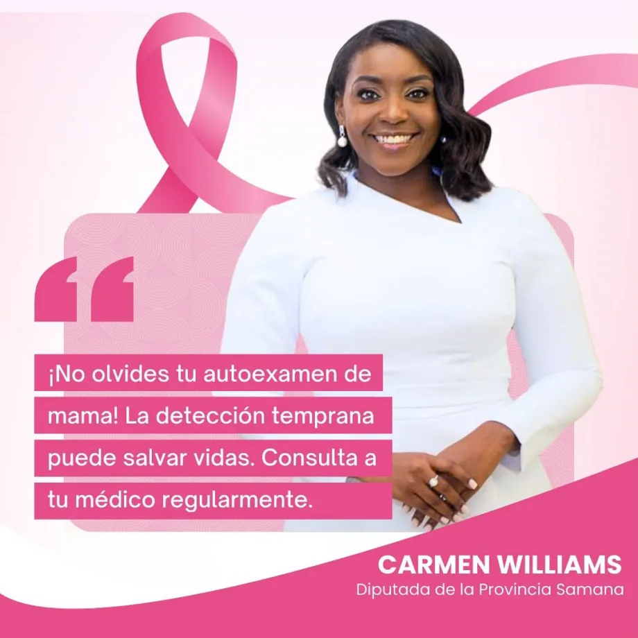 Carmen Lidia envía mensaje de amor y esperanza a las mujeres dominicanas en el Día Mundial de la Lucha contra el Cáncer de Mama