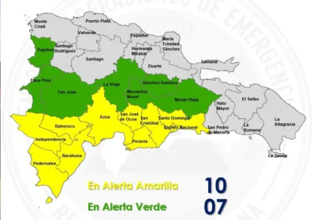 El COE coloca 10 provincias en alerta amarilla