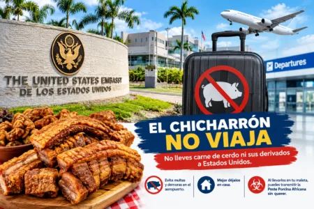 "El chicharrón no viaja": Embajada de EE. UU. alerta a pasajeros dominicanos