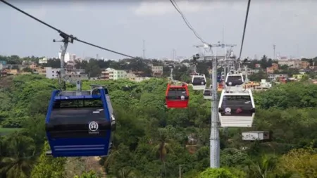 Suspenden Línea 1 del Teleférico de Santo Domingo por fuertes lluvias